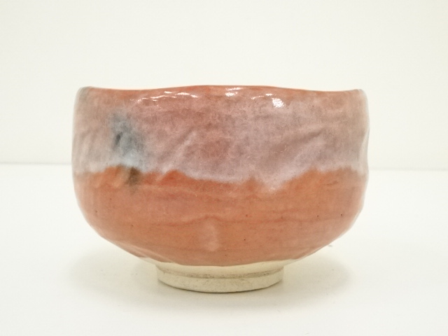 福井楽印造 赤楽茶碗 正絹仕覆付 箱付 / 茶事 茶道具 ☆時代物☆ 道具 ] - 道具 福井楽印造 赤楽茶碗（共箱） | ネットショップ圭